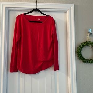 Loft long sleeve red top